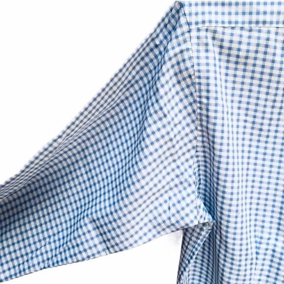 Elie Blue White Check L/S Square Button Down Shirt - Picture 4 of 12